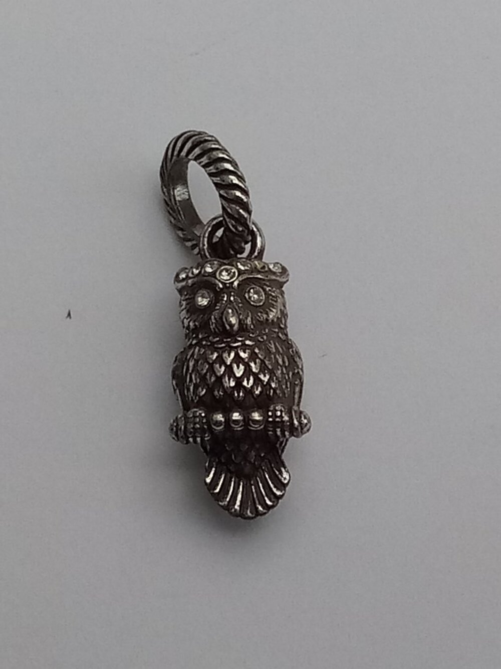 Brighton silver owl crystal eyes